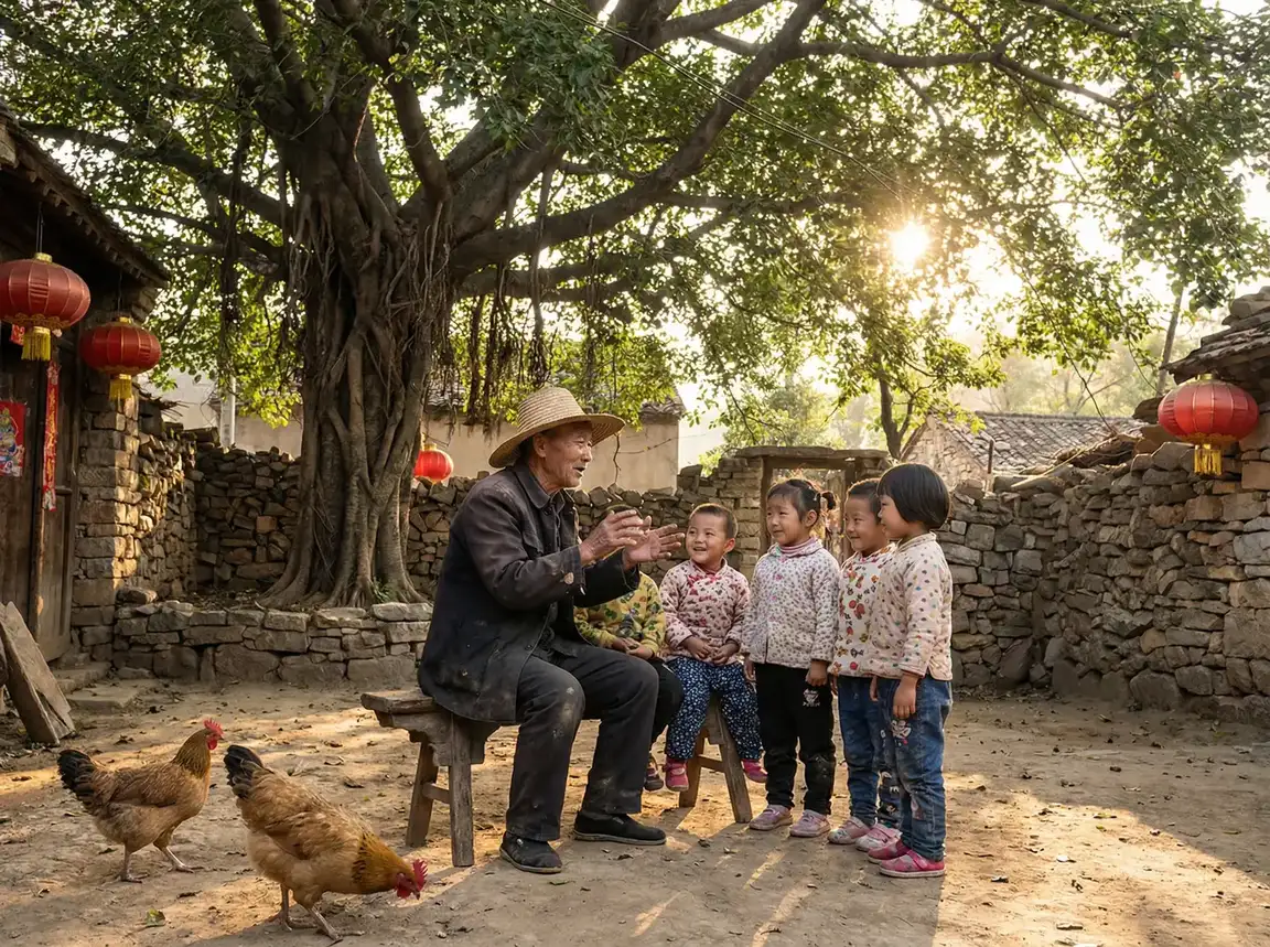 老人在大榕树下给孩子们讲故事 - 色戒完整版一bd一高清 乡村记忆